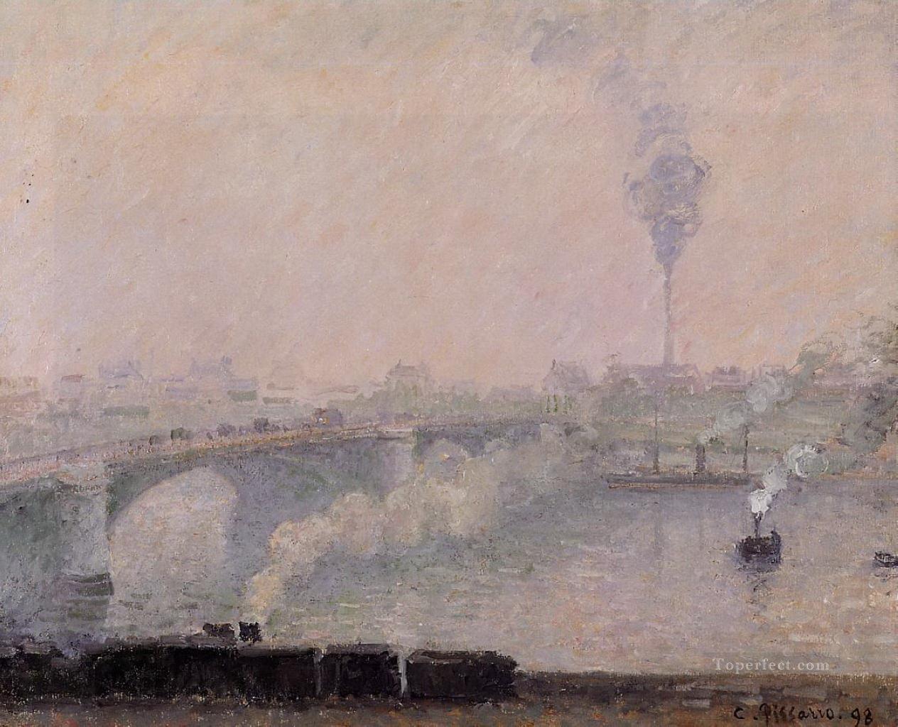 ルーアンの霧の効果 1898年 カミーユ・ピサロ油絵